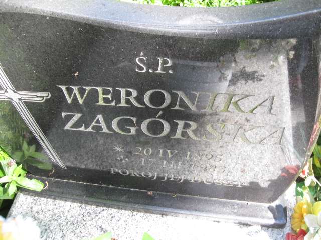 Weronika Zagórska 1895 Duszniki Zdrój - Grobonet - Wyszukiwarka osób pochowanych