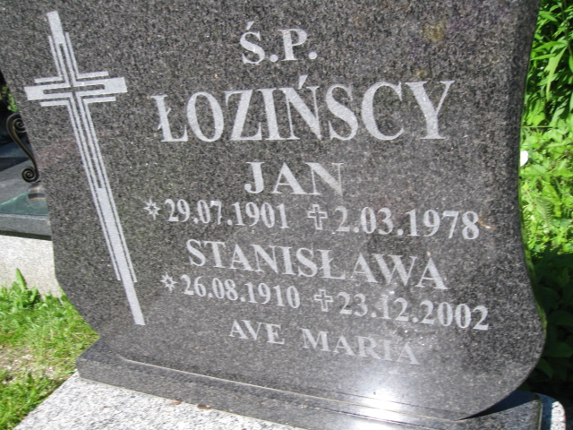 Stanisława Łozińska 1910 Duszniki Zdrój - Grobonet - Wyszukiwarka osób pochowanych