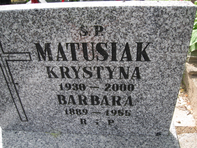 Barbara Matusiak 1889 Duszniki Zdrój - Grobonet - Wyszukiwarka osób pochowanych