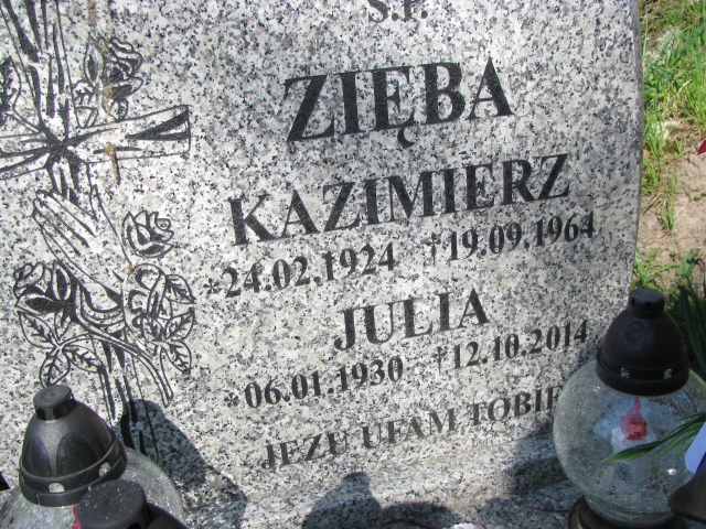 Julia Zięba 1930 Duszniki Zdrój - Grobonet - Wyszukiwarka osób pochowanych